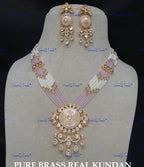VeroniQ Trends-Traditional Multistrand Kundan Gold Plated Polki Long Necklace Polki-Gold Plated-Wedding Jewelry-Punjabi Jewelry-South Indian-Thappa Jewelry