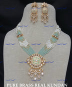 VeroniQ Trends-Traditional Multistrand Kundan Gold Plated Polki Long Necklace Polki-Gold Plated-Wedding Jewelry-Punjabi Jewelry-South Indian-Thappa Jewelry