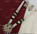 VeroniQ Trends-Traditional Multistrand Pearl And Kundan Polki Long Necklace Polki-Gold Plated-Wedding Jewellery-Punjabi Jewellery-South Indian-Thappa Jewellery