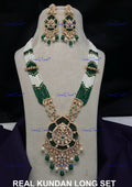VeroniQ Trends-Multistrand Gold Plated Kundan Polki Long Rani Haar Necklace Polki-Gold Plated-Wedding Jewellery-Punjabi Jewellery-South Indian-Thappa Jewellery