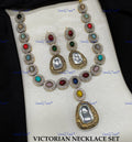 VeroniQ Trends-Victorian Single Line Kundan Polki Necklace Polki-Gold Plated-Wedding Jewellery-Punjabi Jewellery-South Indian-Thappa Jewellery