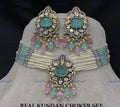 VeroniQ Trends-Victorian Multistrand Colored Stone Kundan Polki Choker Necklace Polki-Gold Plated-Wedding Jewellery-Punjabi Jewellery-South Indian-Thappa Jewellery