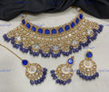 VeroniQ Trends-Jodha Akbar Style Bridal Kundan Polki Choker Necklace With Beads Polki-Gold Plated-Wedding Jewellery-Punjabi Jewellery-South Indian-Thappa Jewellery
