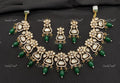 VeroniQ Trends-Traditional Gold Plated Kundan Polki Necklace With Beads Polki-Gold Plated-Wedding Jewellery-Punjabi Jewellery-South Indian-Thappa Jewellery