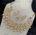 VeroniQ Trends-Traditional Kundan Polki Necklace With CZ Stone Polki-Gold Plated-Wedding Jewellery-Punjabi Jewellery-South Indian-Thappa Jewellery