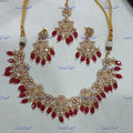 VeroniQ Trends-Traditional Butterfly Design Kundan Polki Necklace With CZ Stone Polki-Gold Plated-Wedding Jewellery-Punjabi Jewellery-South Indian-Thappa Jewellery