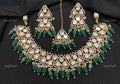 VeroniQ Trends-Bridal Kundan Polki Choker Necklace With Beads Polki-Gold Plated-Wedding Jewellery-Punjabi Jewellery-South Indian-Thappa Jewellery