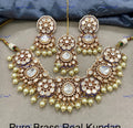 VeroniQ Trends-Heavy Bridal Kundan Polki And Pearl Necklace Polki-Gold Plated-Wedding Jewellery-Punjabi Jewellery-South Indian-Thappa Jewellery