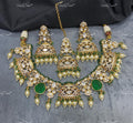 VeroniQ Trends-Bridal Emerald Green Stone Kundan Polki Necklace Polki-Gold Plated-Wedding Jewellery-Punjabi Jewellery-South Indian-Thappa Jewellery