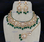 VeroniQ Trends-Traditional Kundan Polki Beaded Necklace Polki-Gold Plated-Wedding Jewelry-Punjabi Jewelry-South Indian-Thappa Jewelry