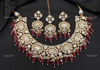 VeroniQ Trends-Traditional Kundan Polki Beaded Necklace Polki-Gold Plated-Wedding Jewelry-Punjabi Jewelry-South Indian-Thappa Jewelry