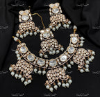 VeroniQ Trends-Traditional Bridal Pearl And Kundan Polki Necklace Polki-Gold Plated-Wedding Jewelry-Punjabi Jewelry-South Indian-Thappa Jewelry