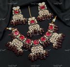 VeroniQ Trends-Traditional Bridal Pearl And Kundan Polki Necklace Polki-Gold Plated-Wedding Jewelry-Punjabi Jewelry-South Indian-Thappa Jewelry