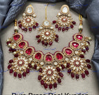 VeroniQ Trends-Bridal Floral Kundan Polki Choker Necklace Polki-Gold Plated-Wedding Jewelry-Punjabi Jewelry-South Indian-Thappa Jewelry