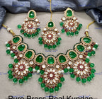 VeroniQ Trends-Bridal Floral Kundan Polki Choker Necklace Polki-Gold Plated-Wedding Jewelry-Punjabi Jewelry-South Indian-Thappa Jewelry
