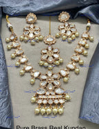 VeroniQ Trends-Bridal Floral Kundan Polki Long Necklace Polki-Gold Plated-Wedding Jewelry-Punjabi Jewelry-South Indian-Thappa Jewelry
