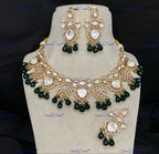 VeroniQ Trends-Victorian Kundan Polki with Beads Necklace Polki-Gold Plated-Wedding Jewelry-Punjabi Jewelry-South Indian-Thappa Jewelry