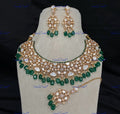 VeroniQ Trends-Bridal Gold Plated Kundan Polki Necklace With Beads Polki-Gold Plated-Wedding Jewellery-Punjabi Jewellery-South Indian-Thappa Jewellery