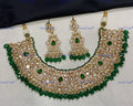 VeroniQ Trends-Royal Victorian Bridal Kundan Polki Necklace With Beads Polki-Gold Plated-Wedding Jewellery-Punjabi Jewellery-South Indian-Thappa Jewellery