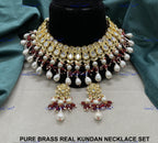 VeroniQ Trends-Traditional Gold Plated Bridal Pearl And Kundan Polki Choker Necklace Polki-Gold Plated-Wedding Jewelry-Punjabi Jewelry-South Indian-Thappa Jewelry