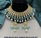 VeroniQ Trends-Traditional Gold Plated Bridal Pearl And Kundan Polki Choker Necklace Polki-Gold Plated-Wedding Jewelry-Punjabi Jewelry-South Indian-Thappa Jewelry