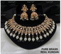 VeroniQ Trends-Traditional Bridal Gold Plated Kundan Polki Choker Necklace with Jhumki Earrings Kundan-Gold Plated-Wedding Jewellery-Punjabi Jewellery-South Indian-Thappa Jewellery