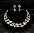 VeroniQ Trends-Traditional Double Line Gold Plated Kundan Polki Necklace Kundan-Gold Plated-Wedding Jewellery-Punjabi Jewellery-South Indian-Thappa Jewellery