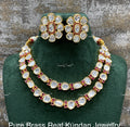 VeroniQ Trends-Beautiful Gold Plated Double Line Kundan Polki Necklace Kundan-Gold Plated-Wedding Jewellery-Punjabi Jewellery-South Indian-Thappa Jewellery