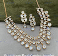 VeroniQ Trends-Cocktail Party Wear Look Gold Plated Kundan Polki Necklace Kundan-Gold Plated-Wedding Jewellery-Punjabi Jewellery-South Indian-Thappa Jewellery