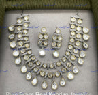 VeroniQ Trends-Cocktail Party Wear Elegant Gold Plated Double Line Kundan Polki Necklace Kundan-Gold Plated-Wedding Jewelry-Punjabi Jewelry-South Indian-Thappa Jewelry