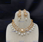VeroniQ Trends-Tradiotional Gold Plated Kundan Polki Choker Necklace Kundan-Gold Plated-Wedding Jewelry-Punjabi Jewelry-South Indian-Thappa Jewelry