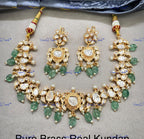 VeroniQ Trends-Tradiotional Gold Plated Kundan Polki Choker Necklace Kundan-Gold Plated-Wedding Jewelry-Punjabi Jewelry-South Indian-Thappa Jewelry