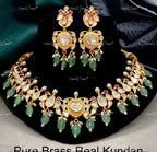 VeroniQ Trends-Tradiotional Gold Plated Kundan Polki Choker Necklace Kundan-Gold Plated-Wedding Jewelry-Punjabi Jewelry-South Indian-Thappa Jewelry