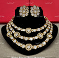 VeroniQ Trends-Elegant Floral Gold Plated Triple Layer Kundan Polki Choker Necklace Kundan-Gold Plated-Wedding Jewellery-Punjabi Jewellery-South Indian-Thappa Jewellery