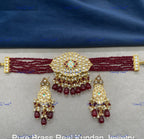 VeroniQ Trends-Elegant Gold Plated Multistrand Kundan Polki Choker Necklace Kundan-Gold Plated-Wedding Jewelry-Punjabi Jewelry-South Indian-Thappa Jewelry