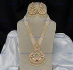 VeroniQ Trends-Traditional Multistrand Gold Plated Meenakari And Kundan Polki Long Necklace Kundan-Gold Plated-Wedding Jewelry-Punjabi Jewelry-South Indian-Thappa Jewelry