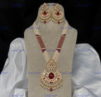 VeroniQ Trends-Traditional Multistrand Gold Plated Meenakari And Kundan Polki Long Necklace Kundan-Gold Plated-Wedding Jewelry-Punjabi Jewelry-South Indian-Thappa Jewelry