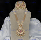 VeroniQ Trends-Traditional Multistrand Gold Plated Meenakari And Kundan Polki Long Necklace Kundan-Gold Plated-Wedding Jewelry-Punjabi Jewelry-South Indian-Thappa Jewelry