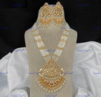 VeroniQ Trends-Traditional Mughal Style Multistrand Gold Plated Meenakari And Kundan Polki Long Necklace Kundan-Gold Plated-Wedding Jewelry-Punjabi Jewelry-South Indian-Thappa Jewelry