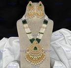 VeroniQ Trends-Traditional Mughal Style Multistrand Gold Plated Meenakari And Kundan Polki Long Necklace Kundan-Gold Plated-Wedding Jewelry-Punjabi Jewelry-South Indian-Thappa Jewelry