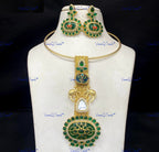 VeroniQ Trends-Traditional Gold Plated Animal Motif Meenakari Kundan Polki Hasli Necklace Kundan-Gold Plated-Wedding Jewelry-Punjabi Jewelry-South Indian-Thappa Jewelry