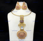 VeroniQ Trends-Traditional Gold Plated Animal Motif Meenakari Kundan Polki Hasli Necklace Kundan-Gold Plated-Wedding Jewelry-Punjabi Jewelry-South Indian-Thappa Jewelry