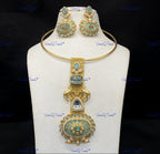 VeroniQ Trends-Traditional Gold Plated Animal Motif Meenakari Kundan Polki Hasli Necklace Kundan-Gold Plated-Wedding Jewelry-Punjabi Jewelry-South Indian-Thappa Jewelry