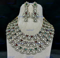 VeroniQ Trends-Victorian Elegant Multi-Layer Gold Plated Kundan Polki Statement Necklace Kundan-Gold Plated-Wedding Jewellery-Punjabi Jewellery-South Indian-Thappa Jewellery