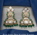 VeroniQ Trends-Elegant Floral Gold Plated Kundan Polki Earrings Kundan-Gold Plated-Wedding Jewelry-Punjabi Jewelry-South Indian-Thappa Jewelry
