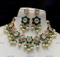 VeroniQ Trends-Floral Gold Plated Pearl Kundan Polki Choker Necklace Kundan-Gold Plated-Wedding Jewellery-Punjabi Jewellery-South Indian-Thappa Jewellery