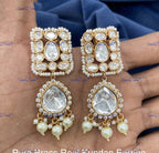 VeroniQ Trends-Beautiful Gold Plated Kundan Polki Earrings Kundan-Gold Plated-Wedding Jewelry-Punjabi Jewelry-South Indian-Thappa Jewelry
