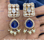 VeroniQ Trends-Beautiful Gold Plated Kundan Polki Earrings Kundan-Gold Plated-Wedding Jewelry-Punjabi Jewelry-South Indian-Thappa Jewelry
