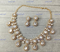 VeroniQ Trends-Diamond Look Polki And CZ Stone Necklace Polki-Gold Plated-Wedding Jewellery-Punjabi Jewellery-South Indian-Thappa Jewellery