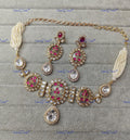 VeroniQ Trends-Multistrand Gold Plated Carved Stone And Polki Choker Necklace Polki-Gold Plated-Wedding Jewellery-Punjabi Jewellery-South Indian-Thappa Jewellery